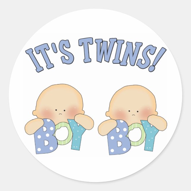 ITS TWINS (Boy Boy) Classic Round Sticker (Front)