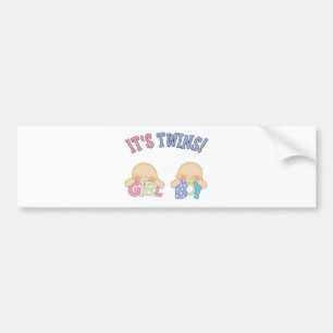 ITS TWINS (Boy Girl) Bumper Sticker