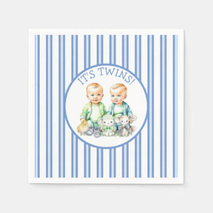 It's Twins! Cute boy twins Baby Shower Napkin