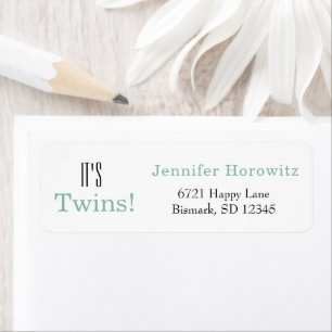 Its Twins Green Return Address Labels