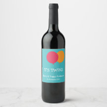 It's Twins Modern Whimsical Wine Label