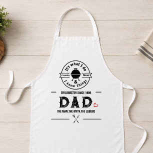 It's What I Do I Smoke Meat Funny Dad BBQ Heart Apron