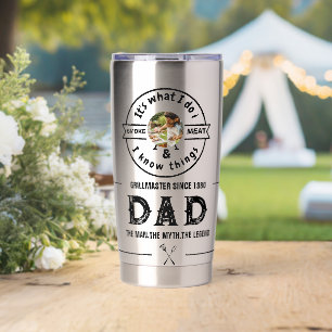 It's What I Do I Smoke Meat Funny Dad Photo Insulated Tumbler