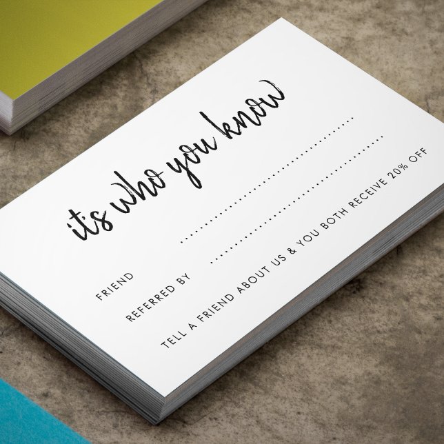 It's who you know Business Logo Referral Card (Creator Uploaded)