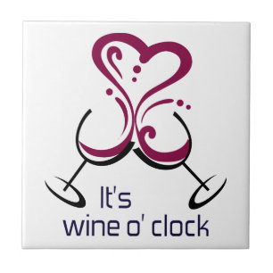 It's Wine O Clock Ceramic Tile