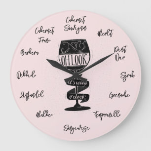 Its Wine O'clock Large Clock