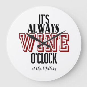 It's Wine o'clock personalised clock