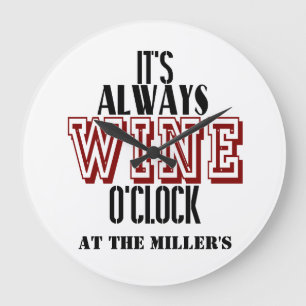 It's Wine o'clock personalised clock