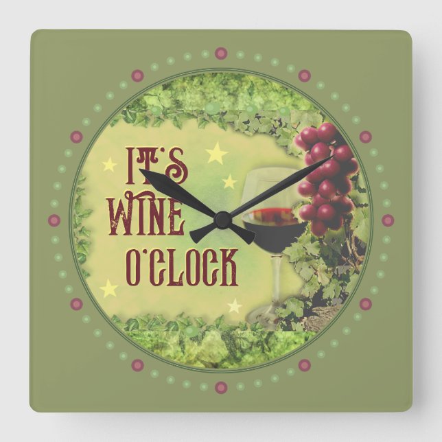 It's Wine o'clock Wall Clock (Front)