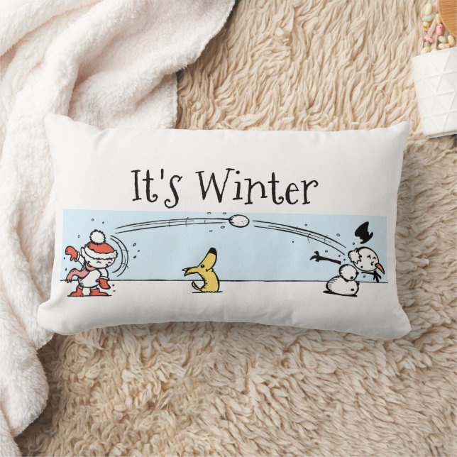 It's Winter  Lumbar Cushion (Blanket)