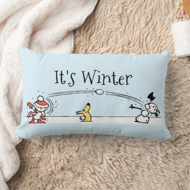 It's Winter  Lumbar Cushion (Blanket)