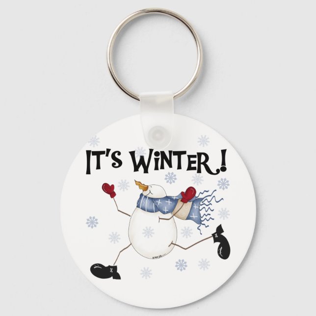 It's  Winter Snowman Tshirts and Gifts Key Ring (Front)