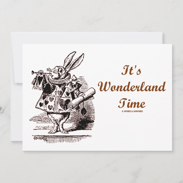 It's Wonderland Time White Rabbit With Trumpet (Front)