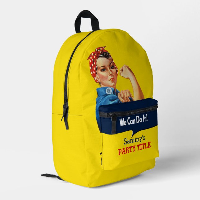 It's Your Custom Rosie Party Personalise This Printed Backpack (Back Corner Left)