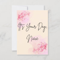 It's Your Day, Niece Minimal Birthday Card