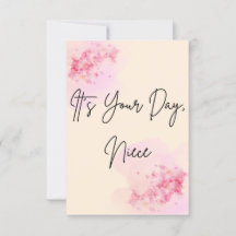 It's Your Day, Niece Minimal Birthday Card