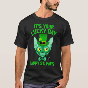 It's Your Lucky Day Sphynx Cat  St Patricks Day T-Shirt
