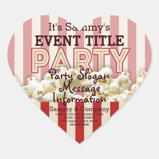 It's Your Personalised Party Supply. Heart Sticker (Front)