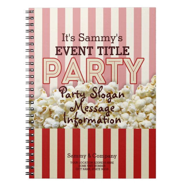 It's Your Personalised Party Supply. Notebook (Front)