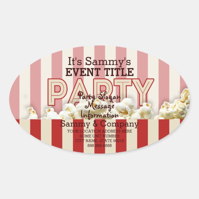 It's Your Personalised Party Supply. Oval Sticker (Front)