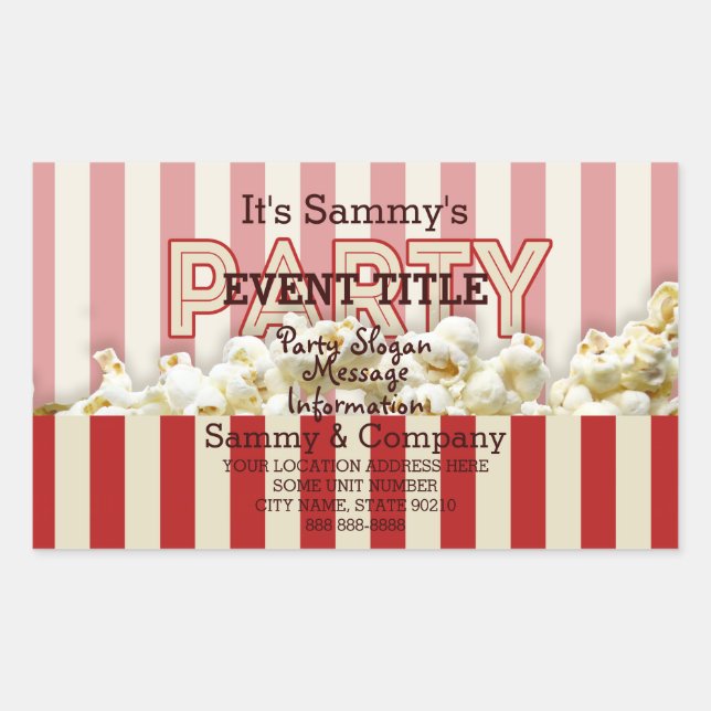 It's Your Personalised Party Supply. Rectangular Sticker (Front)