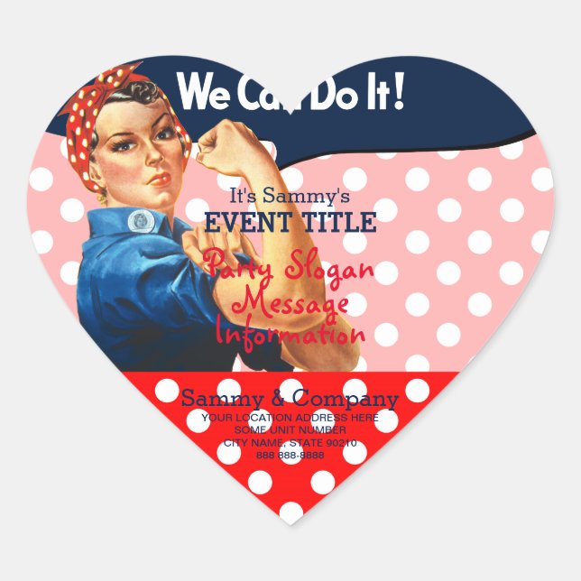 It's Your Personalised Rosie Party Supply Heart Sticker (Front)