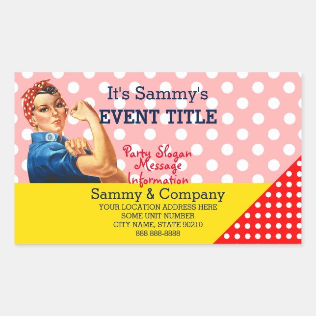 It's Your Personalized Rosie Party Supply Rectangular Sticker (Front)