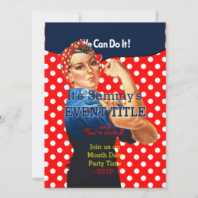 It's Your Rosie Party 12 lines 2 sided custom Invitation (Front)