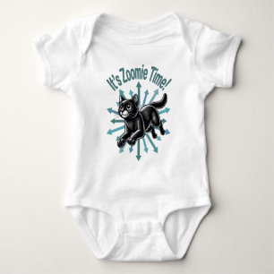 It's Zoomie Time Black Cat Baby Bodysuit