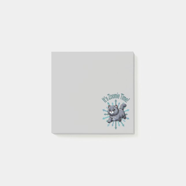 It's Zoomie Time British Shorthaired Cat Post-it Notes (Front)