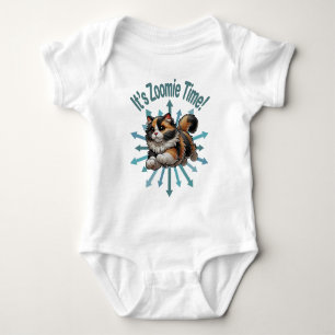 It's Zoomie Time Calico Cat Baby Bodysuit