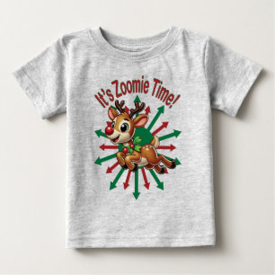"It's Zoomie Time! Christmas Reindeer Baby T-Shirt