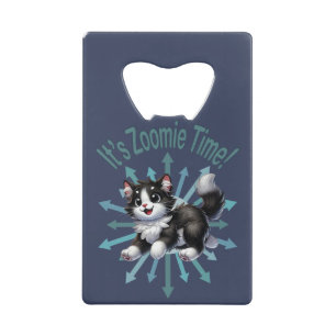 It's Zoomie Time Cute Black & White Cat