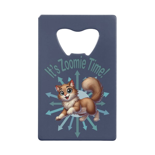 It's Zoomie Time Cute Brown & White Cat (Front)