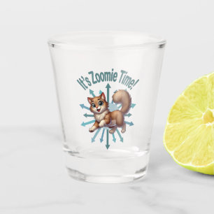 It's Zoomie Time Cute Brown & White Cat Shot Glass