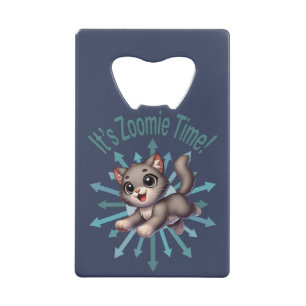 It's Zoomie Time Cute Grey & White Cat