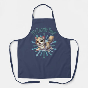 It's Zoomie Time Cute Tricolor Cat Apron