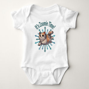 It's Zoomie Time Dilute Calico Cat Baby Bodysuit