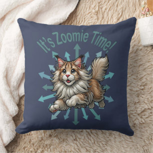 It's Zoomie Time Maine Coon Cat Cushion