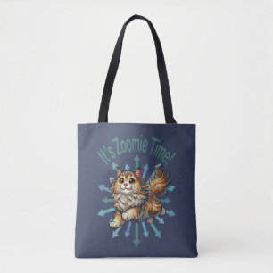 It's Zoomie Time Norwegian Forest Cat Tote Bag