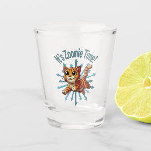 It's Zoomie Time Orange Tabby Cat Shot Glass