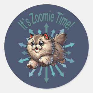 It's Zoomie Time Persian Cat Classic Round Sticker