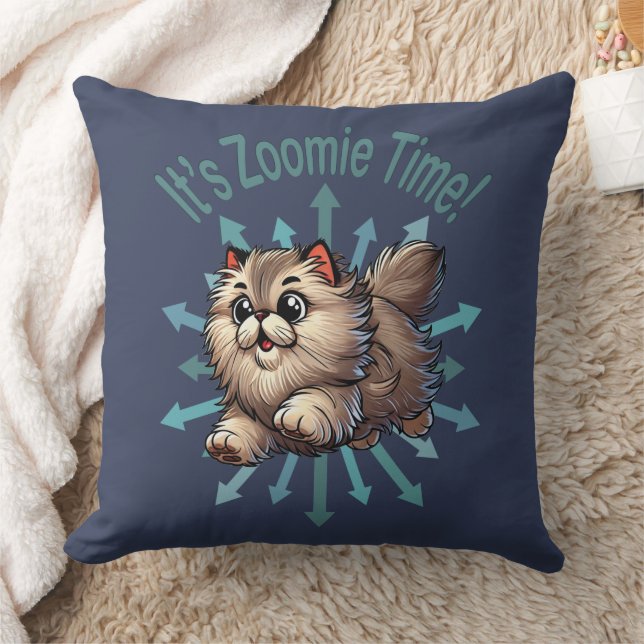 It's Zoomie Time Persian Cat Cushion (Blanket)