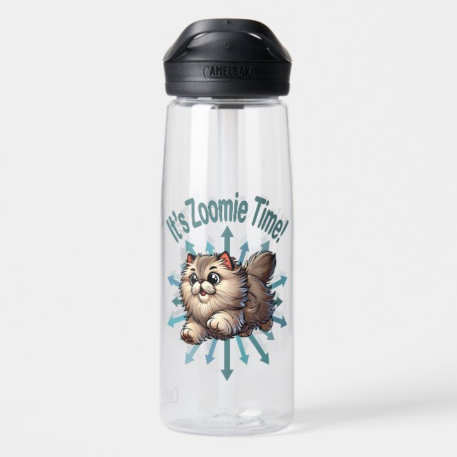 It's Zoomie Time Persian Cat Water Bottle (Back)