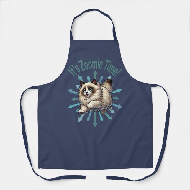 It's Zoomie Time Ragdoll Cat Apron (Front)