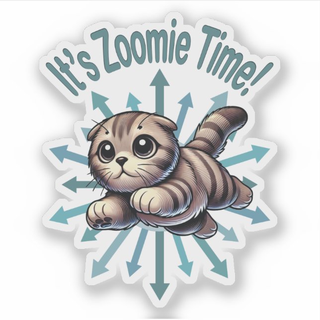 It's Zoomie Time Scottish Fold Cat (Front)