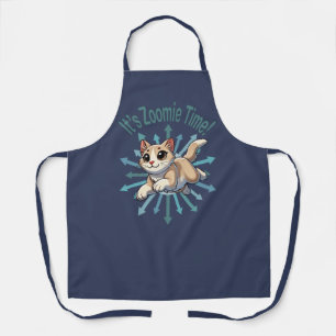 It's Zoomie Time Tan Bicolor Cat Apron