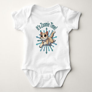 It's Zoomie Time Tan Bicolor Cat Baby Bodysuit