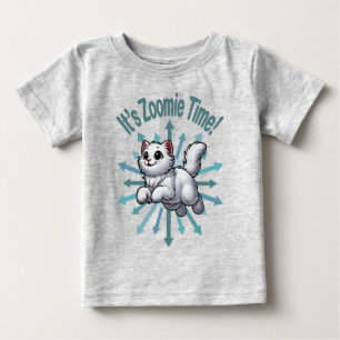 It's Zoomie Time White Cat Baby T-Shirt