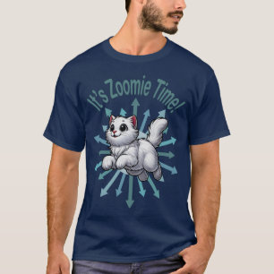 It's Zoomie Time White Cat T-Shirt